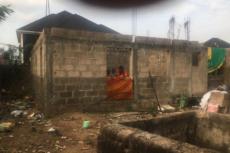 unpainted house